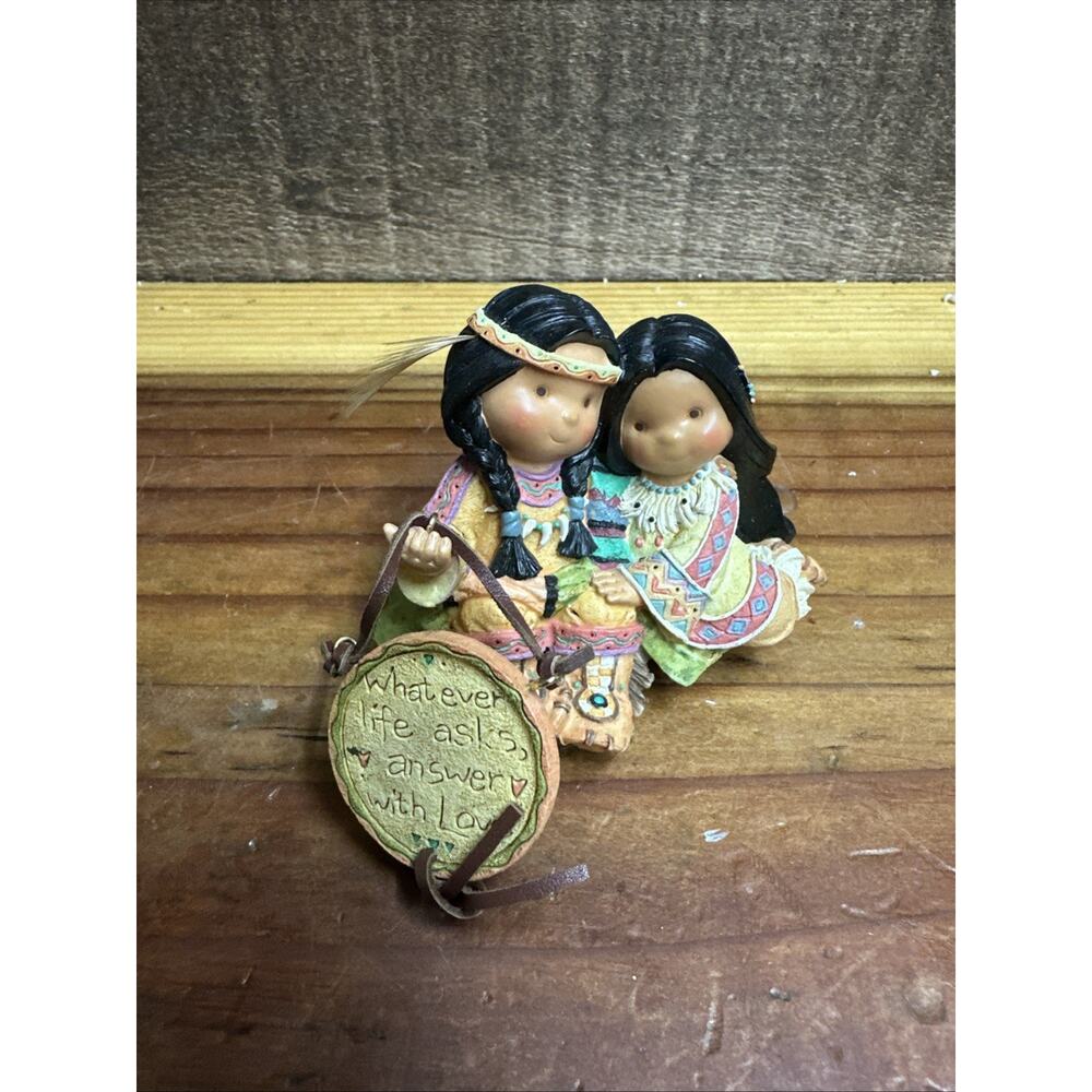 Enesco Friends of the Feather Figurine 1999 Whatever Life Asks Answer With Love